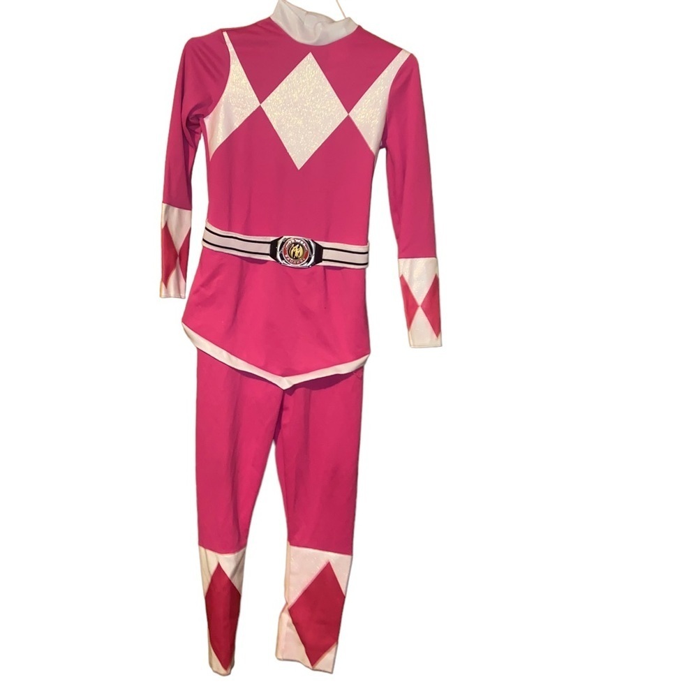 PINK Ranger Mighty Morphin Power Rangers Halloween Girls Costume Large 10/12 - Picture 7 of 9